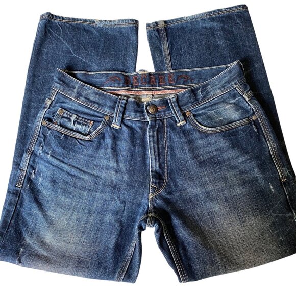 Degree Straight Fit Men's Jeans Size 33x30 Distressed Flap Pocket Dark Wash - Picture 5 of 16